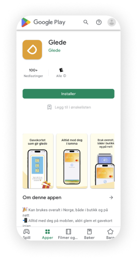 Glede appen i Google Play Store på din Android-telefon